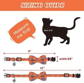 img 3 attached to Adjustable Bowtie Cat Collar Set with Bell Charm - PUPTECK 3 Pack