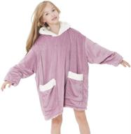 👘 panku kids wearable blanket: cozy purple hooded oversized throw for warmth and comfort logo