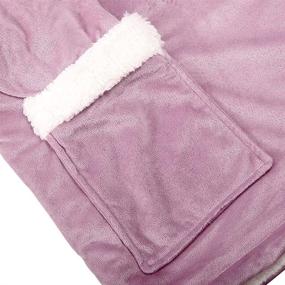 img 1 attached to 👘 PANKU Kids Wearable Blanket: Cozy Purple Hooded Oversized Throw for Warmth and Comfort