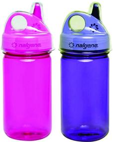 img 4 attached to Nalgene Everyday Grip-N-Gulp Water Bottle Set for Kids - Pink and Purple