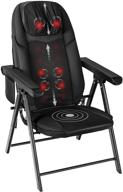 🪑 portable folding massage chair - shiatsu neck and back massager with heat, adjustable height for neck/backrest, full body massager chair for office and home use logo