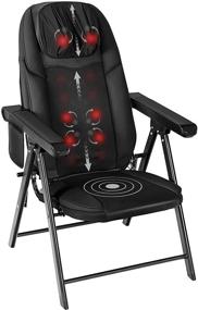 img 4 attached to 🪑 Portable Folding Massage Chair - Shiatsu Neck and Back Massager with Heat, Adjustable Height for Neck/Backrest, Full Body Massager Chair for Office and Home Use