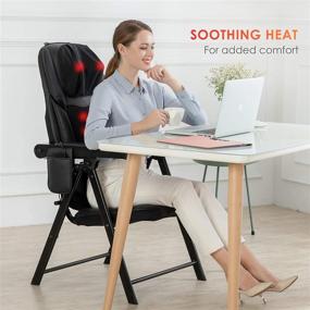 img 2 attached to 🪑 Portable Folding Massage Chair - Shiatsu Neck and Back Massager with Heat, Adjustable Height for Neck/Backrest, Full Body Massager Chair for Office and Home Use