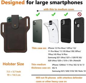 img 3 attached to 📱 Premium Handmade Crazy Horse Leather Cellphone Holster: Ultra Thin Sports Running Belt Bag for Men