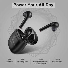 img 1 attached to 🎧 Cossa True Wireless Earbuds Bluetooth Headphones with Microphones - IPX8 Waterproof, HiFi Deep Bass, Wireless Charging Case, Touch Control, Active Noise Cancelling - Ideal for Sports