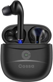 img 4 attached to 🎧 Cossa True Wireless Earbuds Bluetooth Headphones with Microphones - IPX8 Waterproof, HiFi Deep Bass, Wireless Charging Case, Touch Control, Active Noise Cancelling - Ideal for Sports