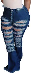 img 3 attached to 👖 HannahZone Stretch Bottom Jeans: Trendy Women's Clothing including Jumpsuits, Rompers & Overalls