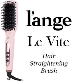 img 3 attached to 💁 L'Ange Hair Le Vite Hair Straightening Brush - Двойная технология отрицательных ионов для гладких, без пушков волос, легкой и быстрой укладки, двойное напряжение выпрямитель для всех типов волос (розовый)