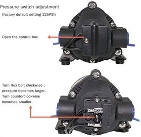 img 1 attached to 💦 MAXECO-110V 160PSI Diaphragm Water Pump with High Pressure - Self Priming 80GPH 5LPM - Boosts Water Pressure for Home/Misting/Caravan/RV/Boat/Marine Applications