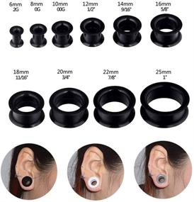 img 1 attached to 🔌 Premium 2g-1" Silicone Plugs Kit - Soft Ear Expander Tunnels for Gauges - Stretching Set 6-25MM