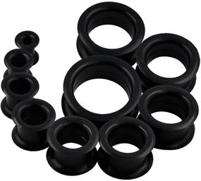 img 2 attached to 🔌 Premium 2g-1" Silicone Plugs Kit - Soft Ear Expander Tunnels for Gauges - Stretching Set 6-25MM