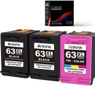 🖨️ ankink 63xl ink cartridge combo pack hp 63 xl for officejet 3830 4650 4652 4655 5200 5252 5255 5258 envy 4520 4512 deskjet 1112 2132 3630 3632 printer hp63 hp63xl 2 black 1 color/tricolor logo