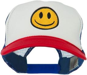 img 4 attached to 😊 e4Hats.com Smiley Face Embroidered Foam Mesh Back Cap