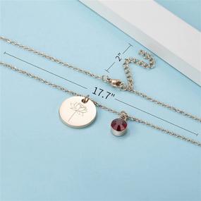 img 3 attached to 🌸 Engraved Birth Flower Necklace: 18K Rose Gold Dainty Necklaces with 12 Month Gems - Rose Gold Finish, Floral Disc Charm with Personalized Flower Pendant - Handmade with Love, Unique Gift for Her