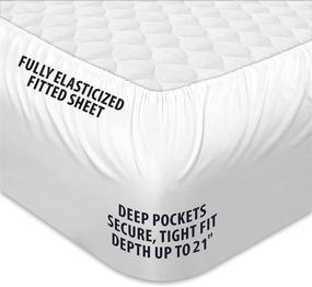 img 1 attached to TEXARTIST Queen Cooling Mattress Topper Cover - 400 TC Cotton Pillow Top Mattress Pad - Quilted Fitted Protector with Deep Pocket (8-21 Inch)