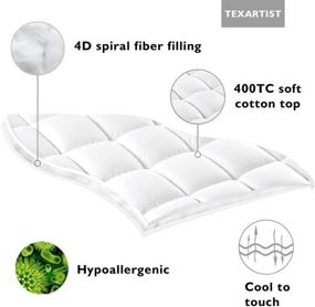 img 3 attached to TEXARTIST Queen Cooling Mattress Topper Cover - 400 TC Cotton Pillow Top Mattress Pad - Quilted Fitted Protector with Deep Pocket (8-21 Inch)