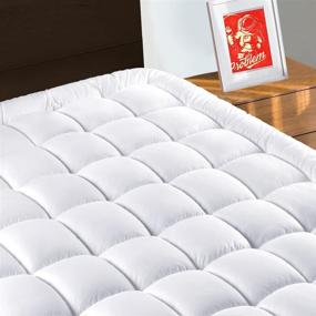 img 4 attached to TEXARTIST Queen Cooling Mattress Topper Cover - 400 TC Cotton Pillow Top Mattress Pad - Quilted Fitted Protector with Deep Pocket (8-21 Inch)