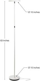 img 3 attached to Brightech Sky LED Torchiere Super Bright Floor Lamp - Enhance Your Living Room and Office with Contemporary, High Lumen Light - Dimmable Indoor Pole Uplight for Bedroom Reading - Stylish and Sleek Design in White