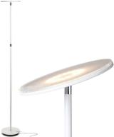 brightech sky led torchiere super bright floor lamp - enhance your living room and office with contemporary, high lumen light - dimmable indoor pole uplight for bedroom reading - stylish and sleek design in white логотип