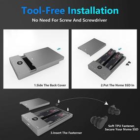 img 1 attached to High-Speed USB 3.1 Gen2 Dual-Bay NVME Docking Station: Supports M2 SSD Key M, Offline Clone, and Auto Sleep Function with Tool-Free Installation