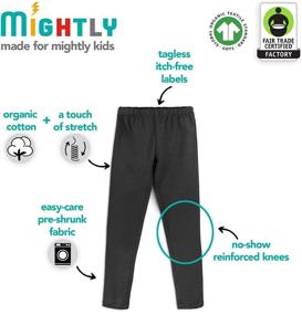img 1 attached to 👖 Mightly Turquoise Organic Leggings for Toddler Girls - Clothing and Leggings