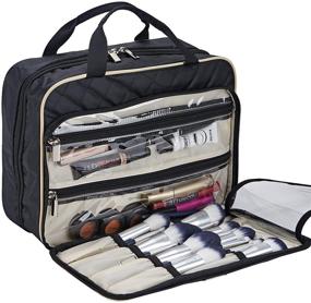 img 3 attached to 🛍️ Spacious Hanging Toiletry Bag, Women's Travel Makeup Case, Organizer for Toiletries & Full-Sized Beauty Products, Black