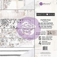 📦 prima marketing double-sided paper pad - pretty pale: 12"x12" 24/pkg - 6 foiled designs/4 logo