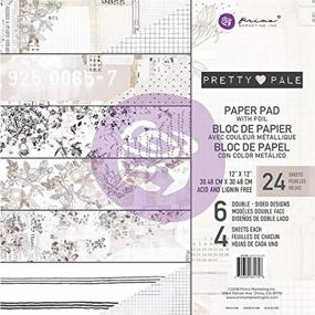 img 1 attached to 📦 Prima Marketing Double-Sided Paper Pad - Pretty Pale: 12"x12" 24/Pkg - 6 Foiled Designs/4