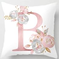 🌸 eanpet throw pillow covers alphabet decorative pillow cases floral letter cushion covers 18 x 18 inch square pillow protectors for sofa couch bedroom car chair home decoration (b) logo