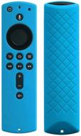 чехол для пульта дистанционного управления для fir tv stick 2020 / fir tv stick 4k/ fir tv stick (2-го поколения) / fir tv (3-го поколения) - auswaur, силиконовый защитный чехол для пульта совместимый с голосовым управлением alexa - синий логотип