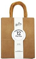 👜 12ct medium brown biodegradable kraft paper bags with sturdy handle - premium quality (sturdy & thicker) logo