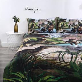 img 3 attached to 🦖 Dinosaur Comforter Set - Kids' Dinosaur Bedding with 3D Digital Print - Complete Comforter Sets including 2 Pillowcases - Twin Size