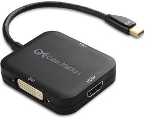 img 3 attached to 🔌 Адаптер Cable Matters Mini DisplayPort в HDMI с VGA и DVI - Черный 3-в-1 конвертер для Thunderbolt 2 и Thunderbolt - Поддержка разрешения 4K через HDMI