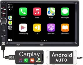 img 4 attached to Бинайз 7-дюймовое автомобильное стерео радио: Apple Carplay, Android Auto, двойной динамический сенсорный экран, Bluetooth-головное устройство с MP5-плеером, FM/AM-приемник - обратный вход изображения, управление колесом, USB, пульт дистанционного управления