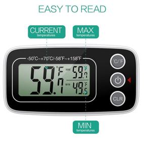 img 1 attached to 🌡️ ORIA Refrigerator Thermometer: Accurate Digital Indoor Temperature Monitor for Fridge, Freezer, and Room – 2 Pack