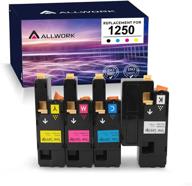 allwork compatible dell 1250 810wh c5gc3 xmx5d wm2jc toner cartridges 4-pack, for dell 1250c 1350cnw 1355cn 1355cnw c1760nw c1765nf c1765nfw (black, cyan, magenta, yellow) - enhancing seo logo
