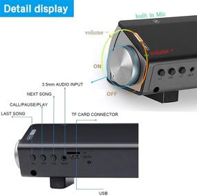 img 2 attached to 🔊 ASIYUN 2 X 5W Мини беспроводная звуковая панель Bluetooth: улучшенное беспроводное аудио для домашнего кинотеатра для смартфона/планшета/проектора и телевизора с AUX/RCA выходом - в комплекте пульт дистанционного управления