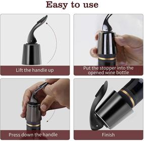 img 1 attached to 🍾 Premium Stainless Steel Wine Stoppers - Strong Air Tightness, Reusable, Keeps Wine Fresh - Decorate Wine Bottles with Silicone Seal (Black)