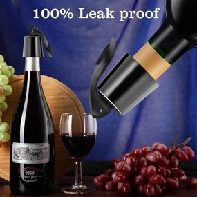 img 2 attached to 🍾 Premium Stainless Steel Wine Stoppers - Strong Air Tightness, Reusable, Keeps Wine Fresh - Decorate Wine Bottles with Silicone Seal (Black)