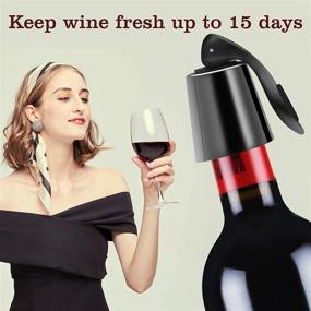 img 3 attached to 🍾 Premium Stainless Steel Wine Stoppers - Strong Air Tightness, Reusable, Keeps Wine Fresh - Decorate Wine Bottles with Silicone Seal (Black)