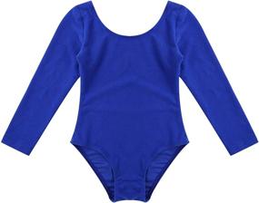 img 1 attached to 🤸 TiaoBug Kids Girls Long Sleeve Gymnastics Leotard with Mock Neck - Ballet Dance Bodysuit for Dancewear and Activewear