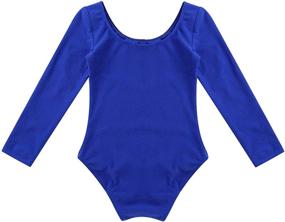 img 2 attached to 🤸 TiaoBug Kids Girls Long Sleeve Gymnastics Leotard with Mock Neck - Ballet Dance Bodysuit for Dancewear and Activewear