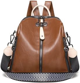 img 4 attached to Модный рюкзак Bookbag Leather Satchel