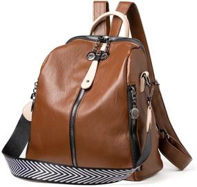 img 3 attached to Модный рюкзак Bookbag Leather Satchel