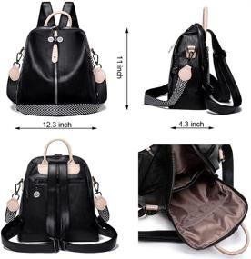 img 1 attached to Fashion Backpack Bookbag Leather Satchel Women's Handbags & Wallets
