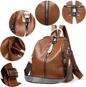 img 2 attached to Fashion Backpack Bookbag Leather Satchel Women's Handbags & Wallets