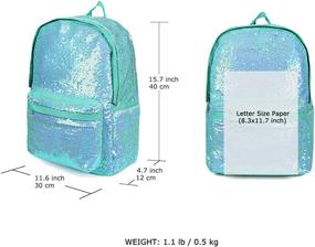 img 1 attached to 🎒 Vibrant Glitter Mermaid Reversible Backpacks - Colorful Backpacks