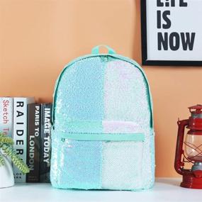 img 3 attached to 🎒 Vibrant Glitter Mermaid Reversible Backpacks - Colorful Backpacks