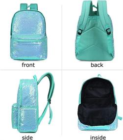 img 2 attached to 🎒 Vibrant Glitter Mermaid Reversible Backpacks - Colorful Backpacks
