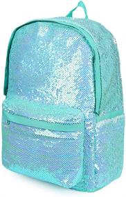 img 4 attached to 🎒 Vibrant Glitter Mermaid Reversible Backpacks - Colorful Backpacks
